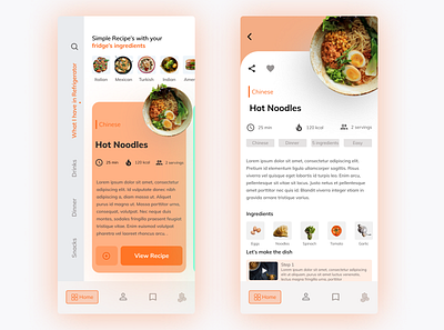 Recipe App Main animation app app design app designer appdesign application design illustration recipe recipe app recipe card typography ui ux