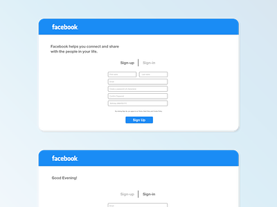 Facebook Sign Up Page