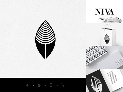 Niva Logo Design black and white logo brand designer branding brandmark creative logo leaf logo logo logo designer logo mockups logo presentation logomark negative space logo new zealand sri lanka wordmark