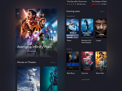 Movie App black ui book my show movie movie app movie app design movie black movie booking movie ios movie show ui design