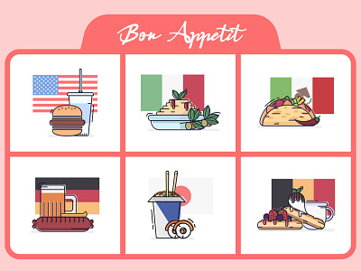 Food Icons beer burger food icon icon design icon set icons illustraion pasta sushi taco vector