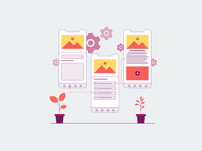 User flow flat illustration design