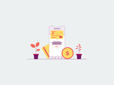 Pay flat illustration design app branding design flat icon illustration illustrator landing page minimal ui vector