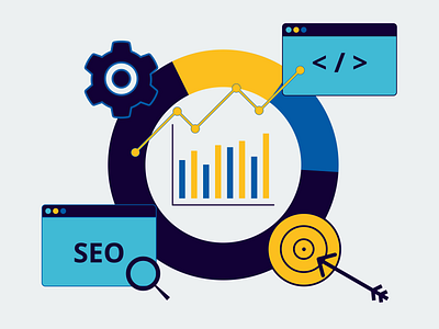 SEO Analytics flat illustration design