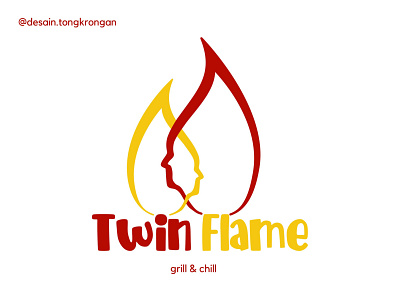 Twin Flame Logo flame grilling grilllogo logoideas logorestoran restaurantlogo twin twinflame