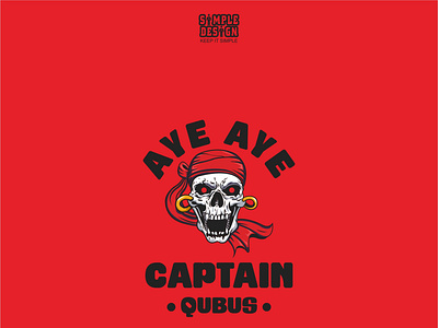 Qubus: Aye Aye, Captain apparel design clothing design graphic design hoodie design pirate design polo shirt design skull design t shirt design tanktop design