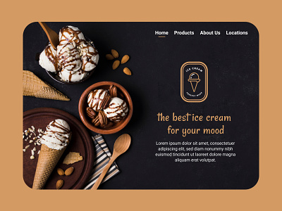 Ice cream web main page design icecream ui uidesign uiwebdesign web