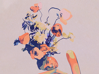 Mind Bloom digital art flowers graphic design illustration portrait