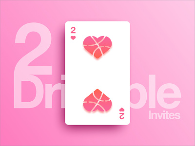 2 Dribbble Invites 💕💌 card design dribbble heart invite valentine valentines day