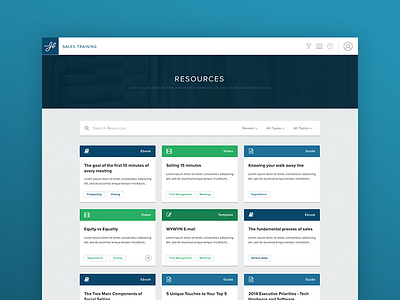 JBarrows Sales Training Resource Library by Philipp Walzer on Dribbble