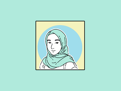 flat art simple art clean flat girl character illustration illustrator islam minimalism minimalist mint muslims pastels prints soft vector wall art woman