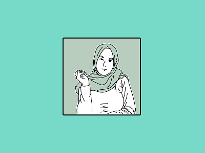 Muslim flat art art blue clean design flat graphic design green hijab illustration islamic islamic art minimalism minimalist muslims vector