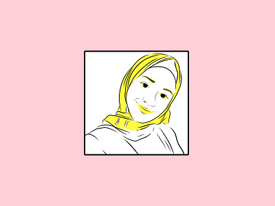 simple line art art clean design graphic design hijab illustration line art lineart minimal minimalism minimalist muslims ui vector yellow