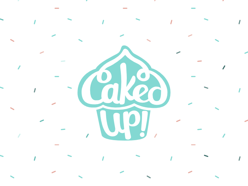 Caked Up! Logo Preview affinity designer bakery brand design branding coral cupcake hand lettering lettering logo logo logo design teal