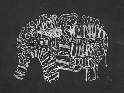 Adoption Creed Elephant adoption blackboard calligraphy chalk chalkboard elephant handlettering ink lettering lettering shape