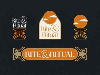 Rite & Ritual Branding | WIP 60s 70s altar art nouveau branding branding and identity cbd chalice clouds logo psychedelic retro sun vintage logo