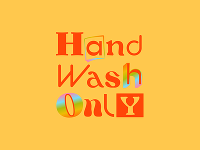 Hand Wash Only 80s 90s ceramics coffee gradient logo logo design branding logotype maximalism milano mug rainbow vintage