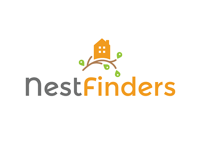 NestFinders Logo branding house logo nest real estate