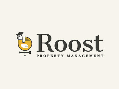 Roost branding chicken logo property management real estate roost rooster weather vane
