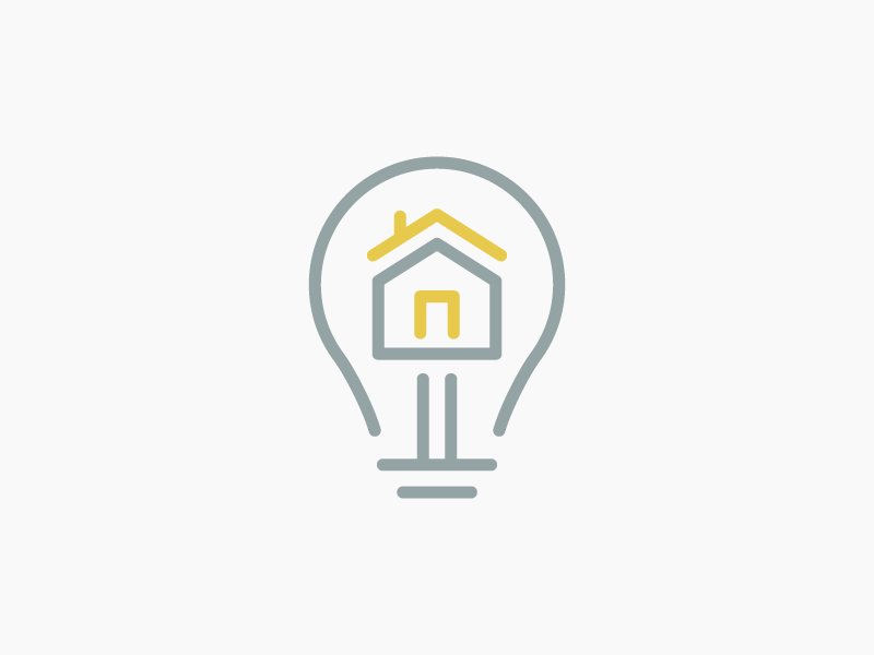 Brilliant Property Management Logo real estate branding logo property management house light bulb