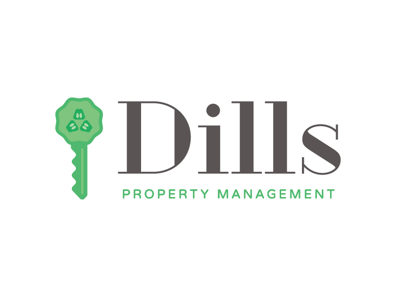 Dills Property Management Logo key property management real estate pickle branding logo