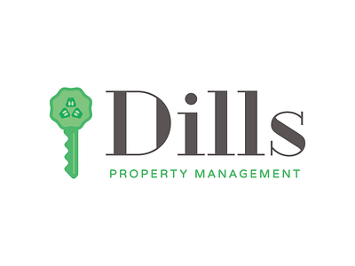 Dills Property Management Logo branding key logo pickle property management real estate