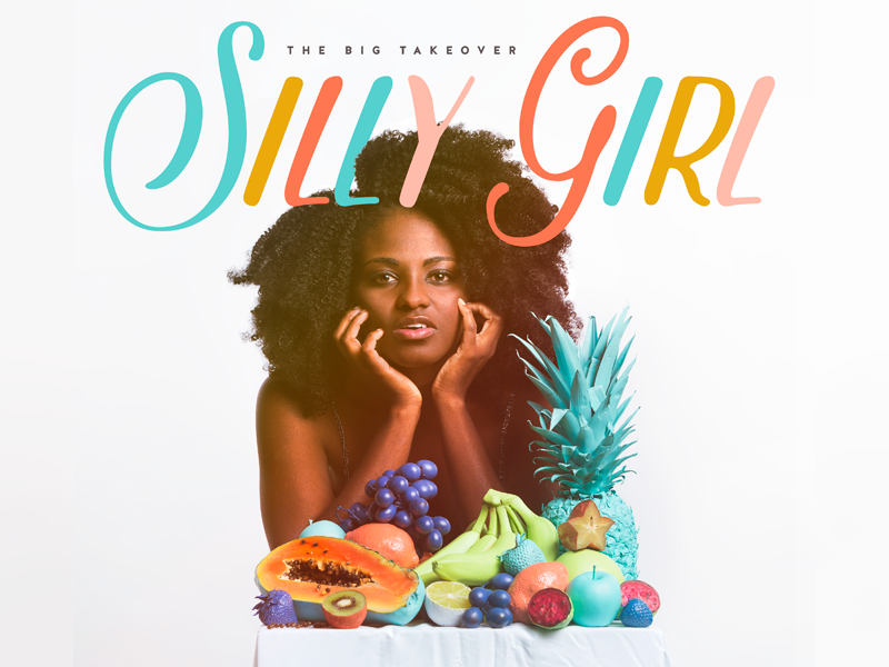 'Silly Girl' Album Cover silly girl band pineapple fruit pop reggae surreal colorful cd album cover art direction big takeover