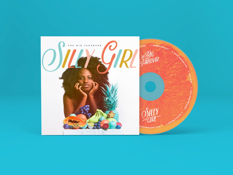 'Silly Girl' Album & CD Art grapefruit surreal silly girl reggae pop fruit colorful cd big takeover band art direction album cover