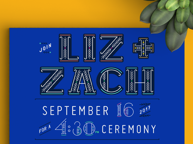 Casa Azul Wedding - Invitation detail swedish design custom type typography pattern cobalt illustration hand drawn cactus frida kahlo invitation invite wedding