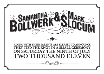 Sam & Mark wedding announcement