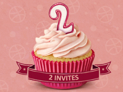 Cupcake (dribbble invite) baking cupcake dribbble food invite pink sweet tasty