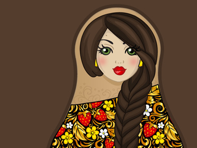 Matreshka girl art beauty character doll face female girl illustration russian vector woman