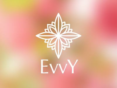 Evvy beauty floral flower lines logo nature vector