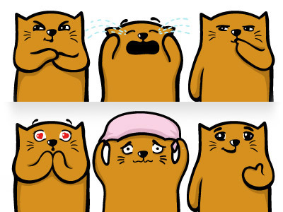 Cat's emotions cat character emotions illustration vector