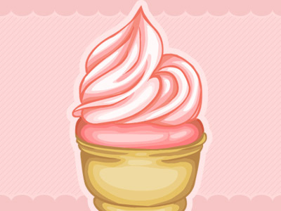 Ice cream cream ice illustration pink sweet vector