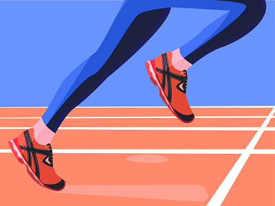 Run flat illustration sport