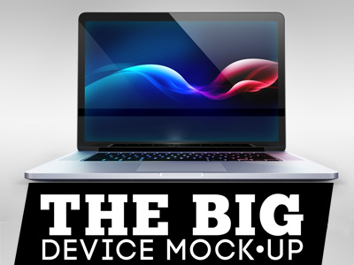 The Big Device Mock-up 3d apple device display laptop mac mock up mockup mockups notebook presentation showcase