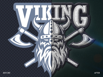 Embroidered Viking Badge actions add-on branding design digital art effect embroidery fabric fashion graphic design machine embroidery mockup photo effect photoshop action photoshop plugin sewing stitch stitched stitched logo textures