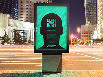 Urban Flyer / Poster / Billboard Mock-ups - Night Edition advertising artwork branding city image mock up mockup mockups photorealistic print showcase template