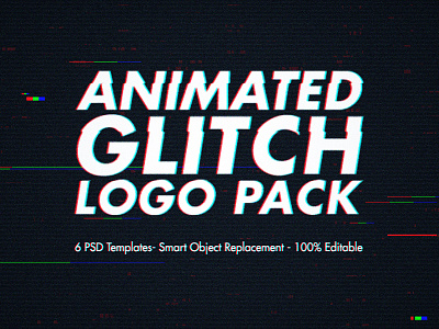 Animated Glitch Logo Pack - Photoshop Templates