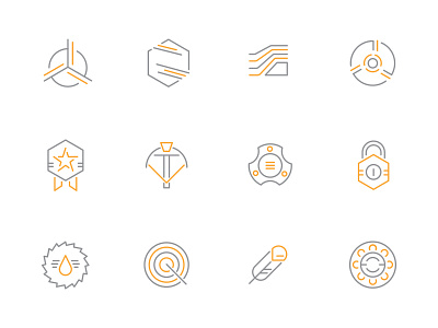 Archery Icon Set broadhead features glyph hunting icon iconography mono set suite symbol web