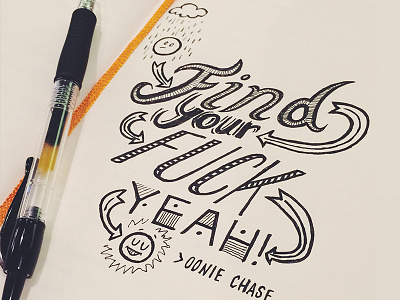 Oonie Chase Inspiration hand done type ink notebook pen quote sketch