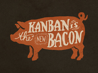 Kanban Bacon bacon illustration kanban pig t shirt texture