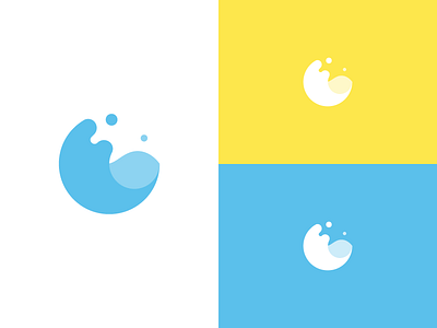 Splash logo blue brand branding bubble cercle identity logo water wave yellow