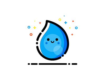 Happy Drop blue drop fun happy icon identity illustration vector