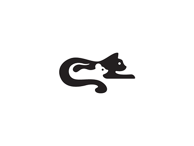 Negative Cat x Mouse cat design identity illustration logo logotypes mark mouse negative space symbol