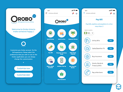 Orobo Payments app design ui ux