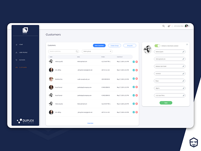 Duplex user control dashboard