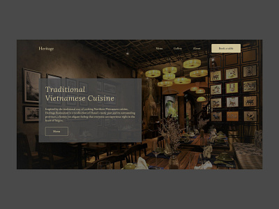 Heritage Restaurant Landing page