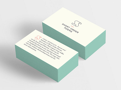 Short Order Poems Business Cards branding business card layout logo minimal print